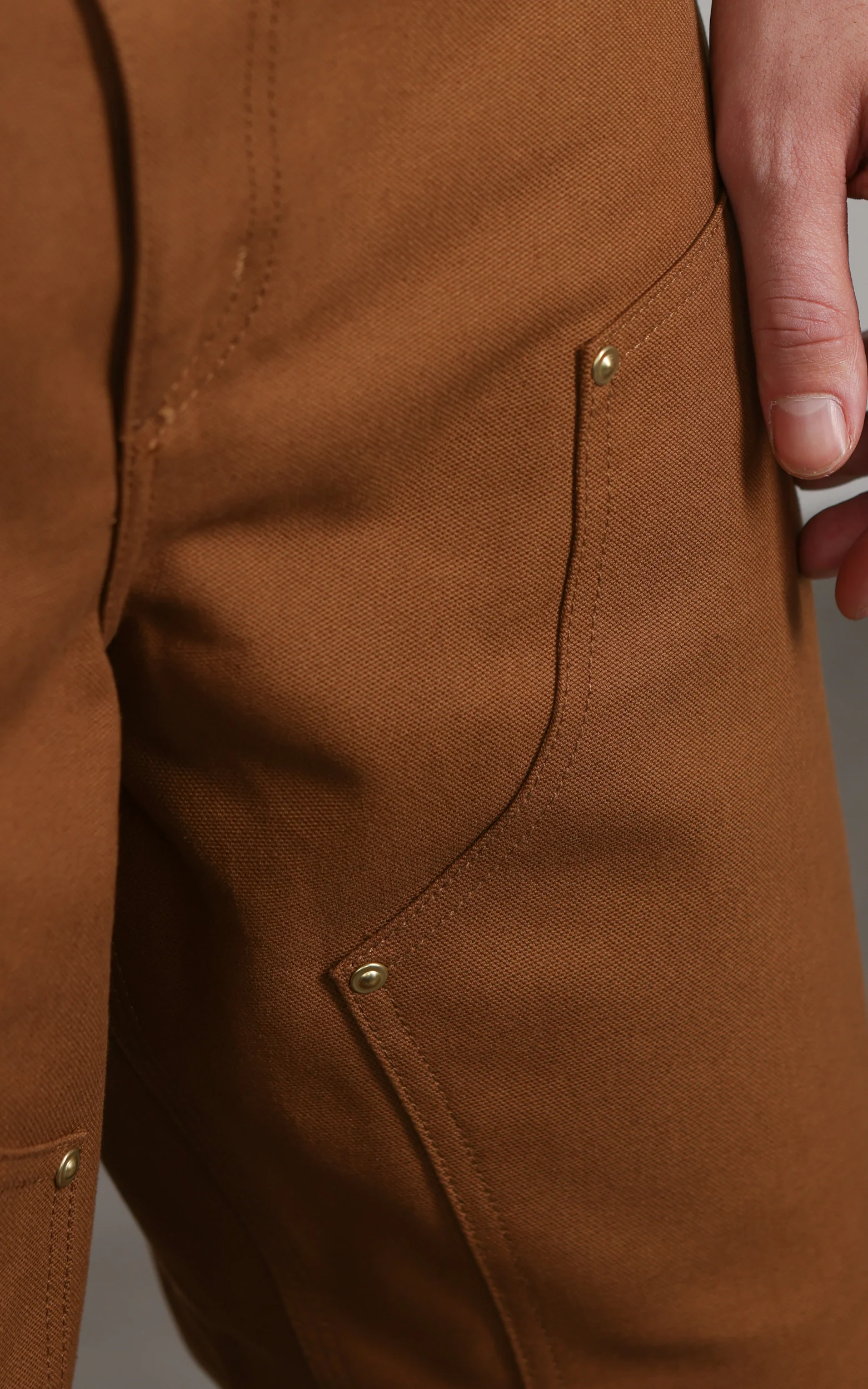 Carhartt WIP Double Knee Pant Dearborn Canvas Rigid Hamilton Brown - Image 7
