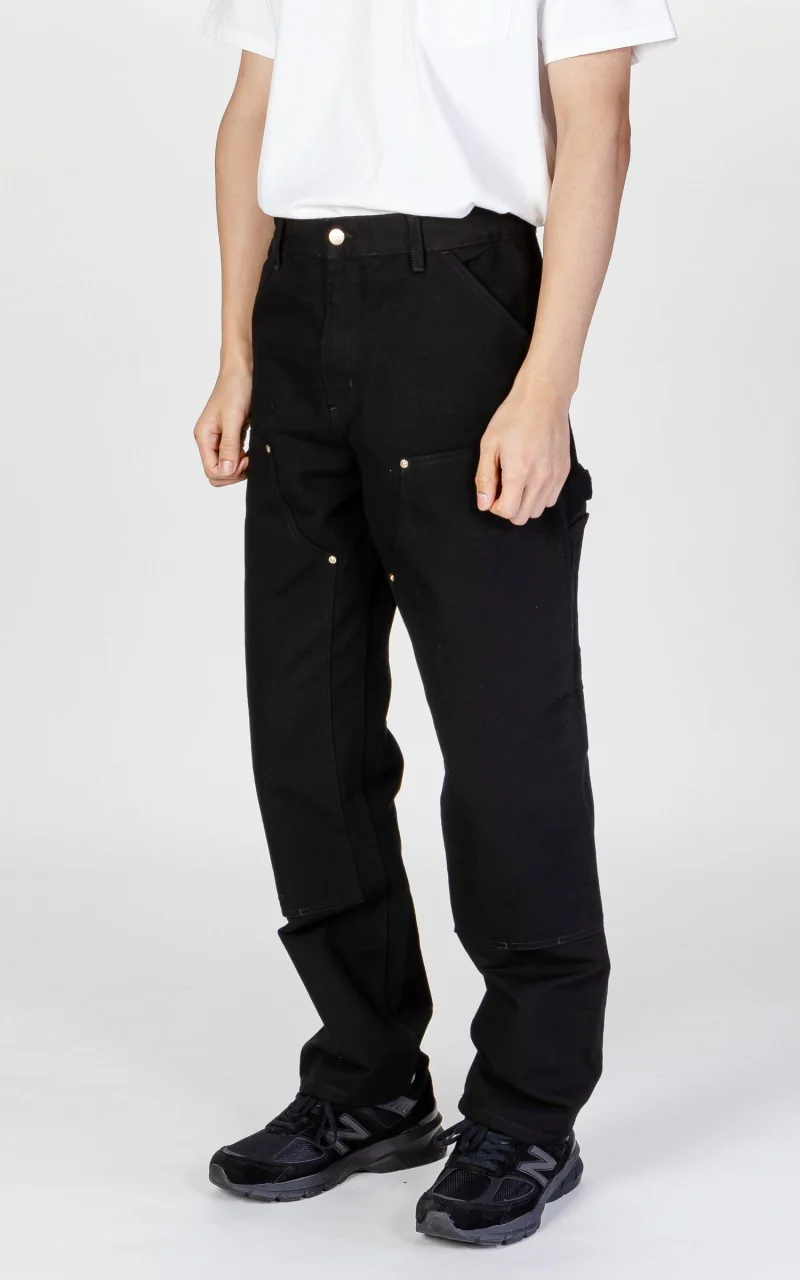 Carhartt WIP Double Knee Pant Dearborn Canvas Rinsed Black - Image 7