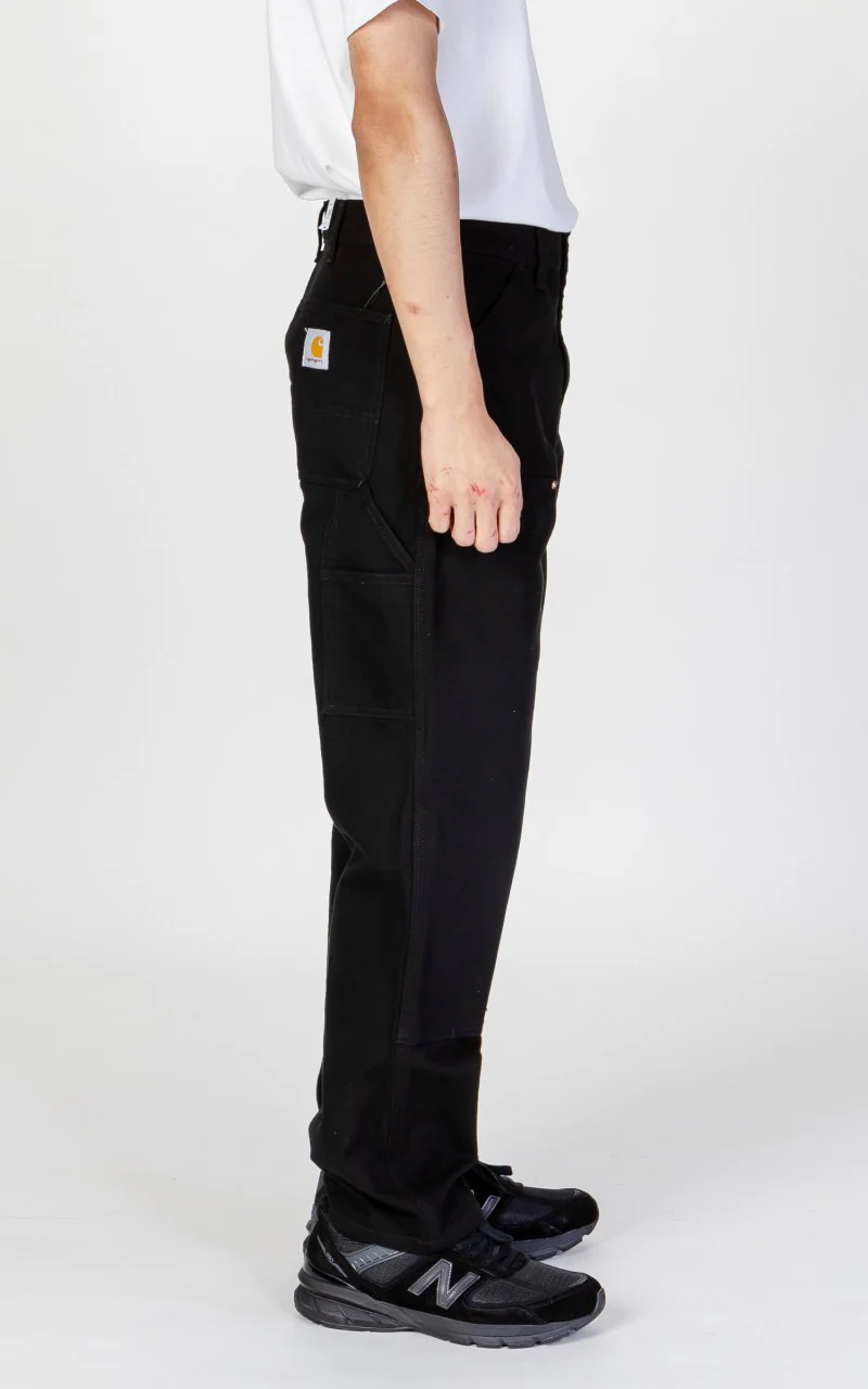 Carhartt WIP Double Knee Pant Dearborn Canvas Rinsed Black - Image 9