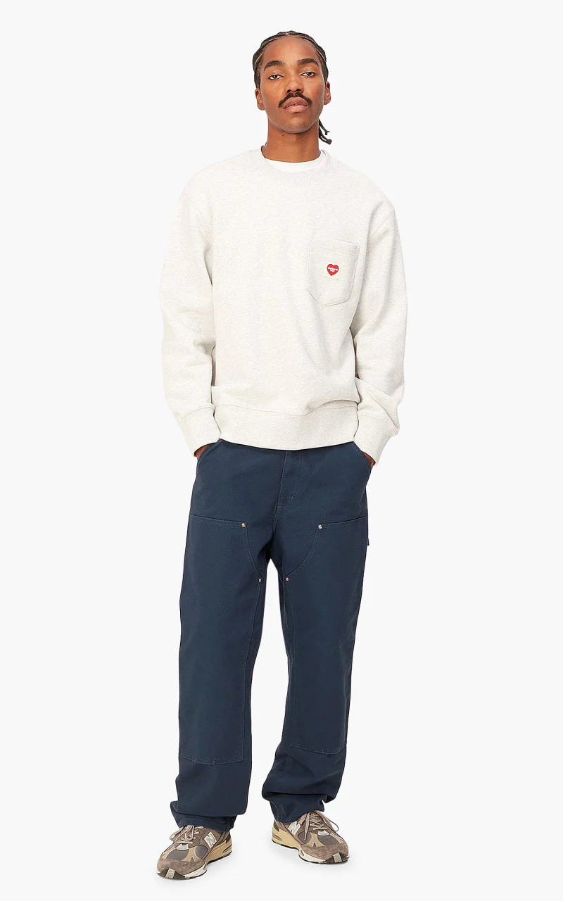 Carhartt WIP Double Knee Pant Dearborn Canvas Rinsed Blue - Image 3