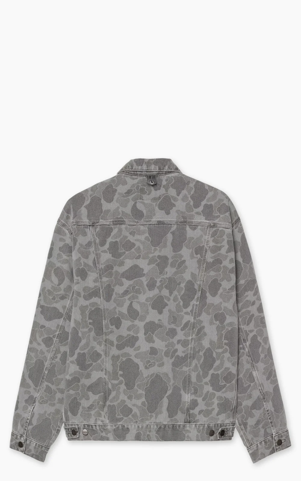 Carhartt WIP Duck Helston Jacket Maitland Camo Duck Denim Heavy Bleach Wash Black - Image 2