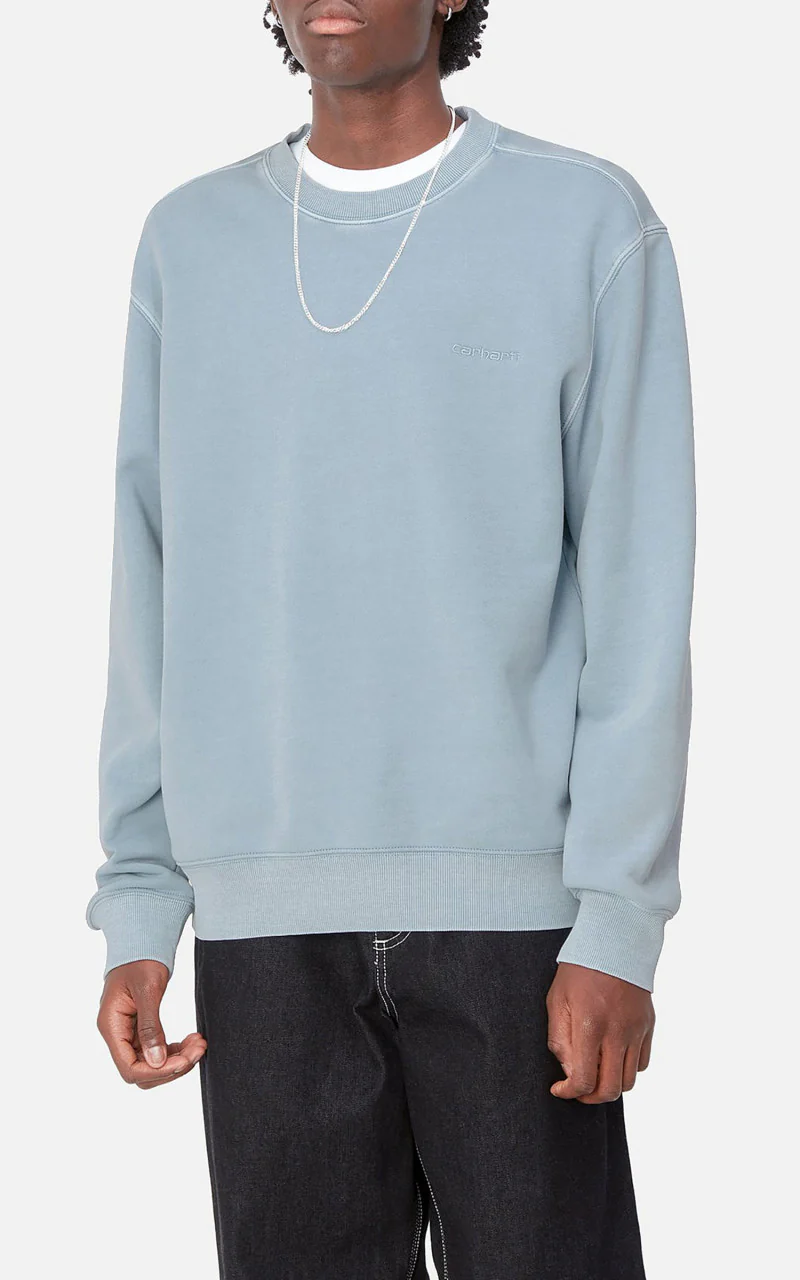 Carhartt WIP Duster Script Sweat Misty Sky - Image 4