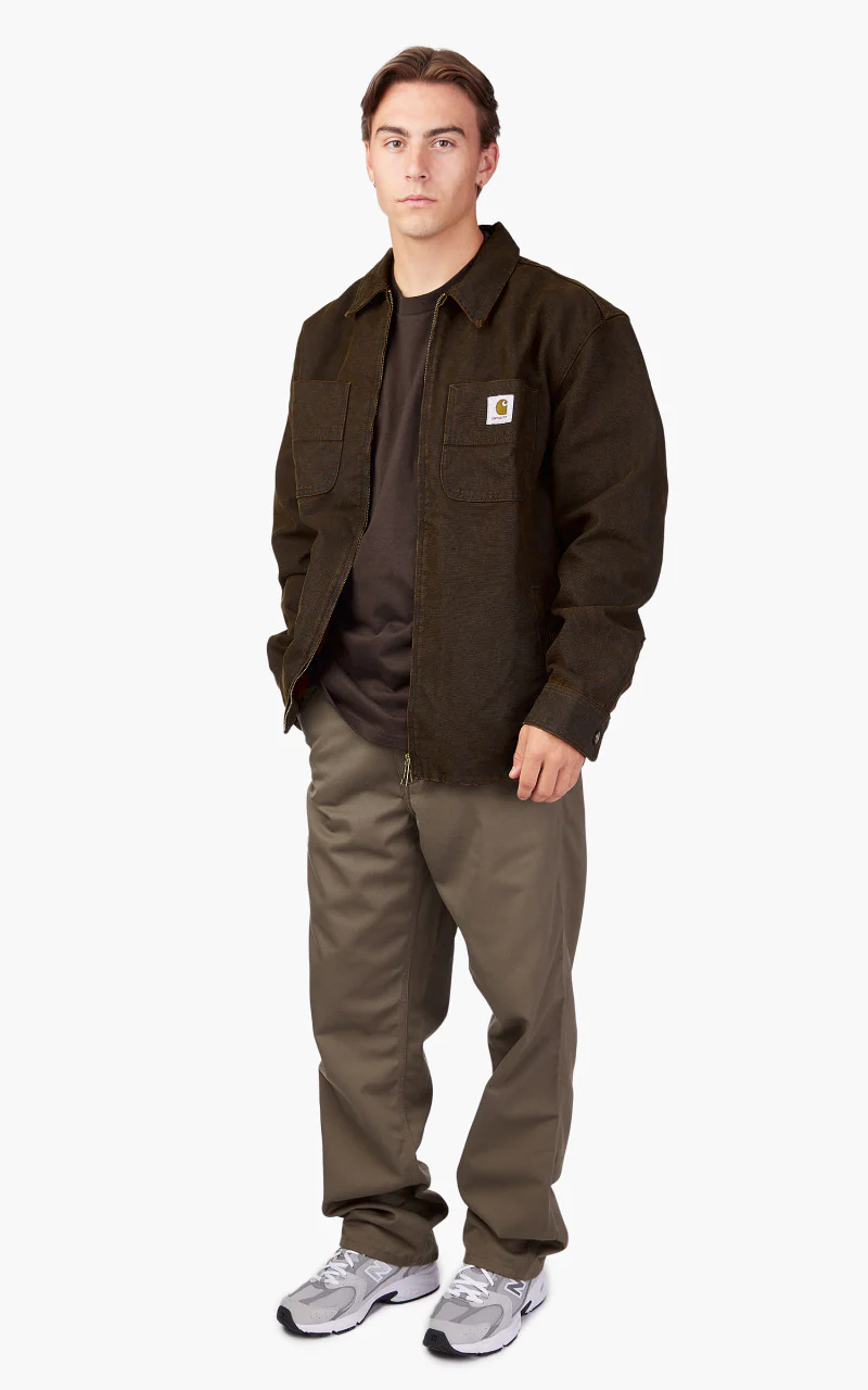 Carhartt WIP Garen Shirt Jac Black/Deep H Brown Stone Washed - Image 3