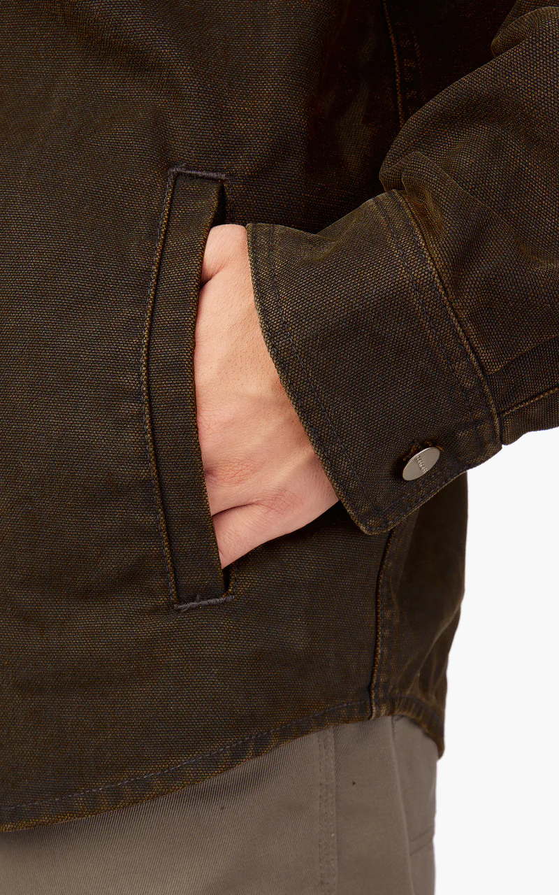 Carhartt WIP Garen Shirt Jac Black/Deep H Brown Stone Washed - Image 5