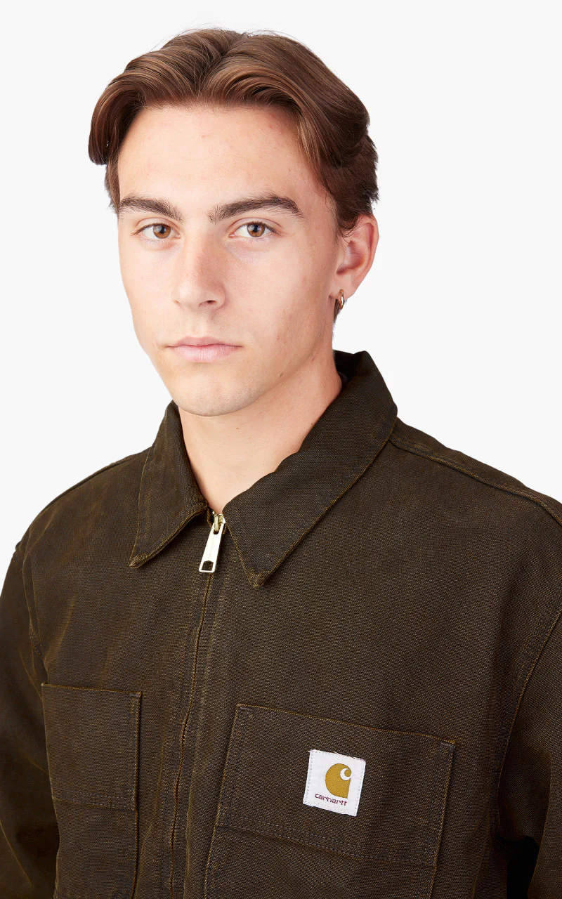 Carhartt WIP Garen Shirt Jac Black/Deep H Brown Stone Washed - Image 6