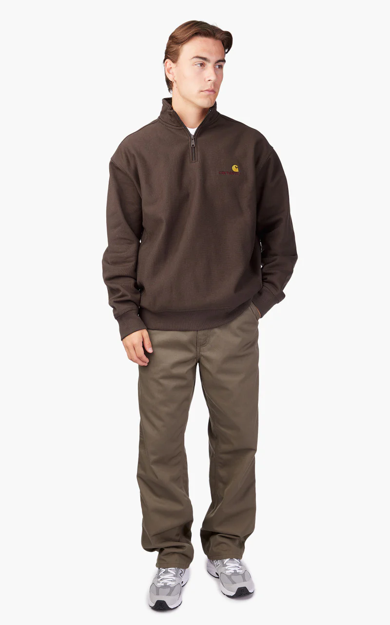 Carhartt WIP Half Zip American Script Sweatshirt Buckeye - Image 3