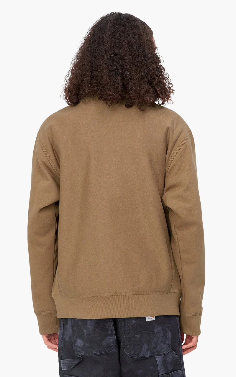 Carhartt WIP Half Zip American Script Sweatshirt Buffalo - Image 3