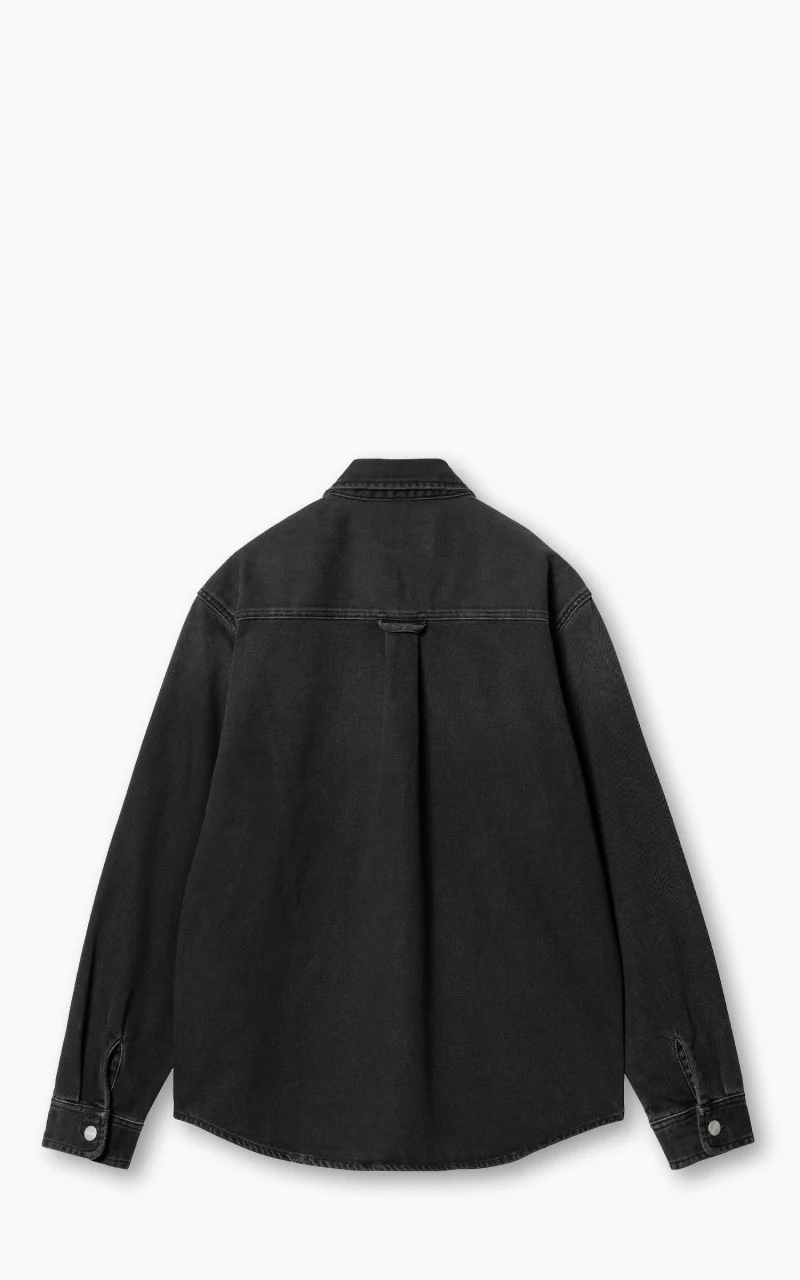 Carhartt WIP Harvey Shirt Jac Black Dark Used Wash - Image 3