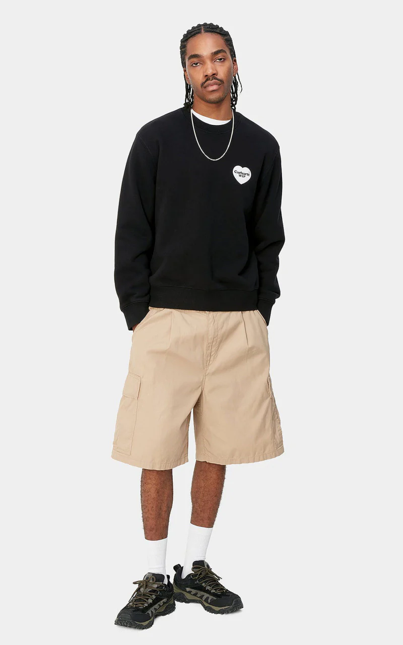 Carhartt WIP Heart Bandana Sweat Black/White Stone Washed - Image 2
