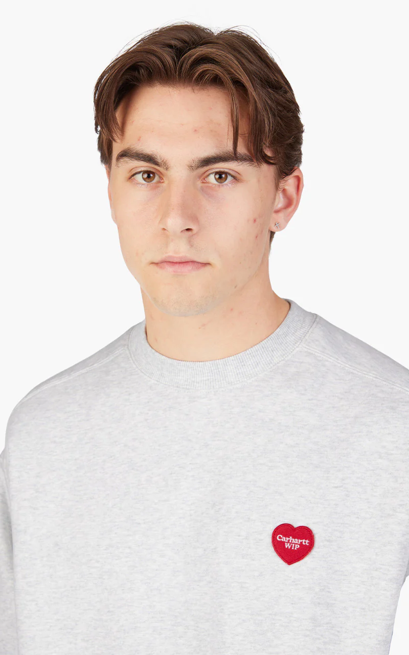 Carhartt WIP Heart Patch Sweat Ash Heather - Image 5
