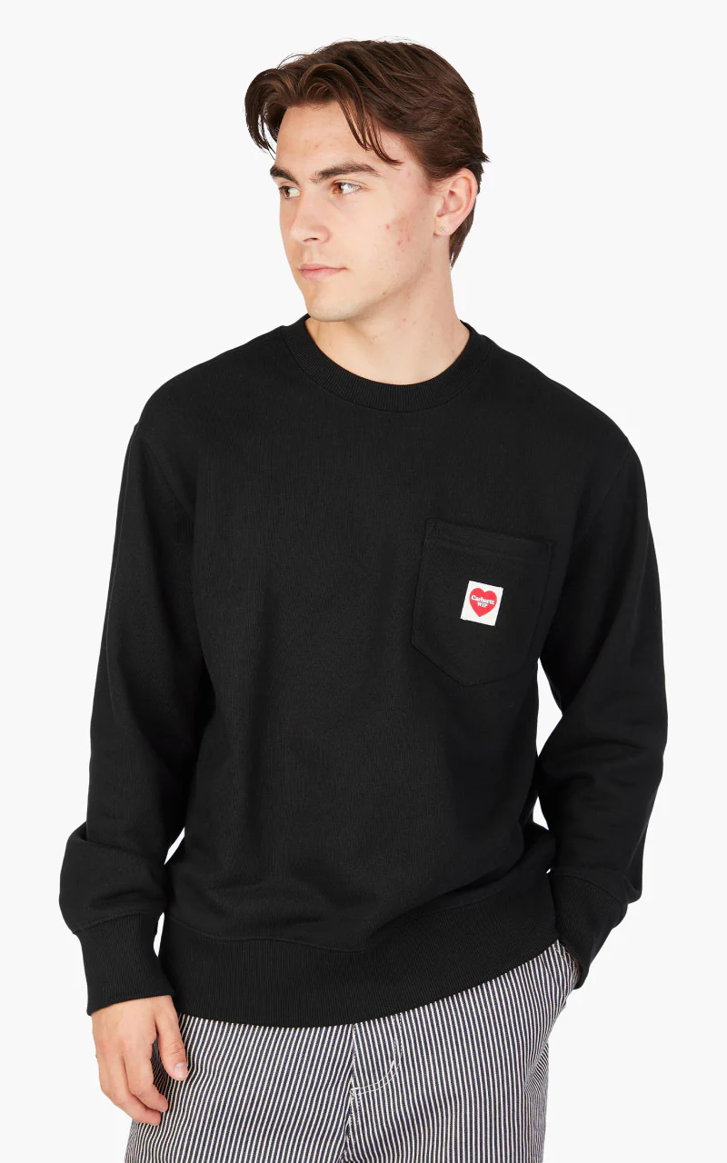 Carhartt WIP Heart Pocket Sweat Black - Image 4