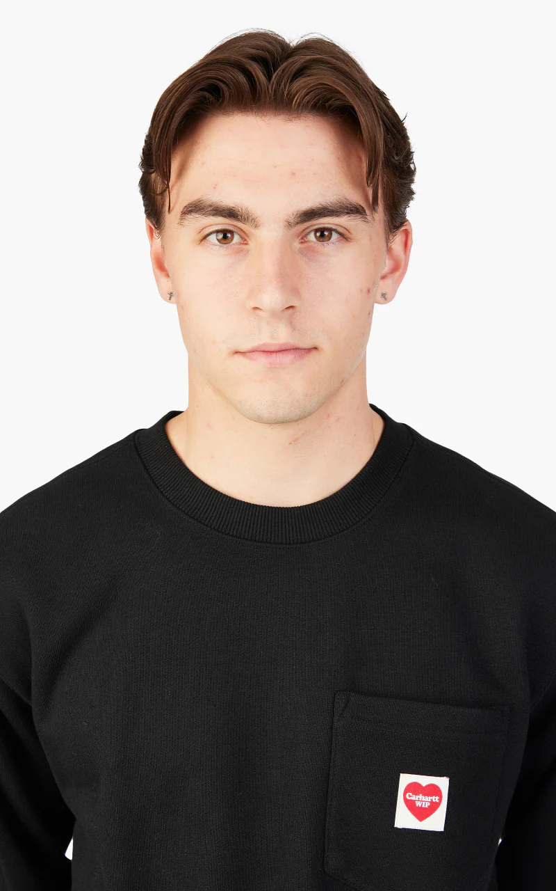 Carhartt WIP Heart Pocket Sweat Black - Image 5