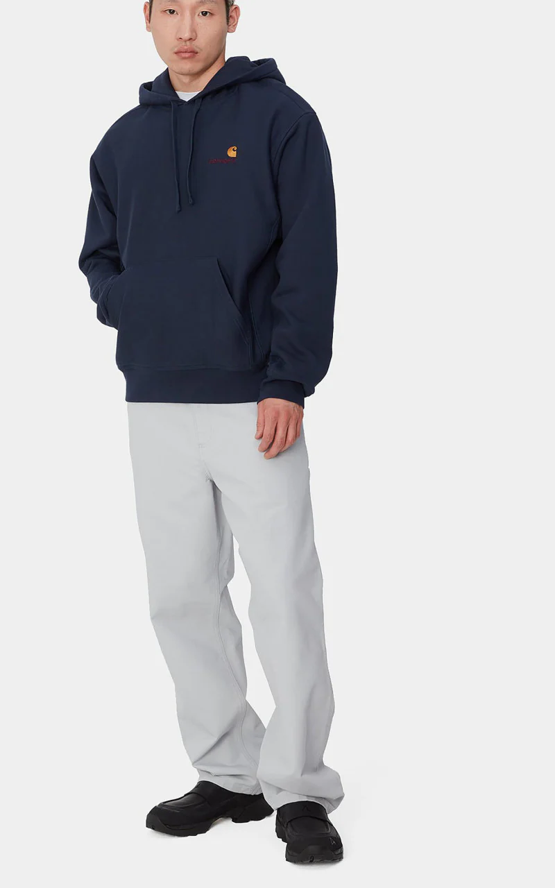 Carhartt WIP Hooded American Script Sweatshirt Air Force Blue - Image 2