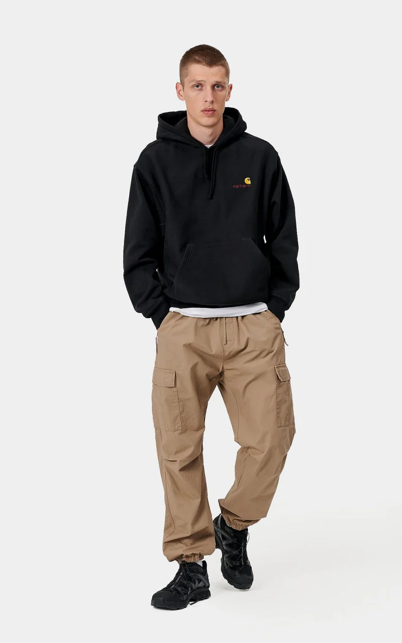 Carhartt WIP Hooded American Script Sweatshirt Black - Image 4
