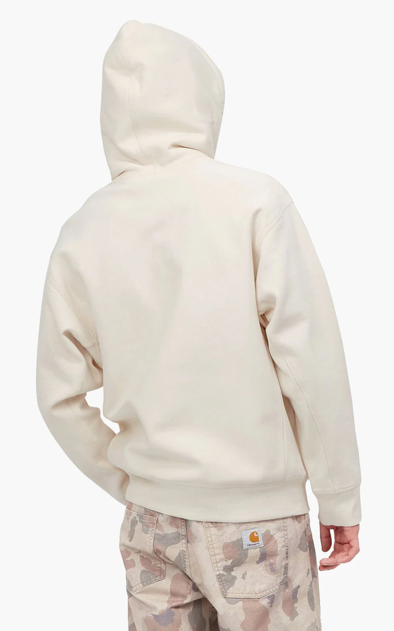 Carhartt WIP Hooded American Script Sweatshirt Natural - Image 5