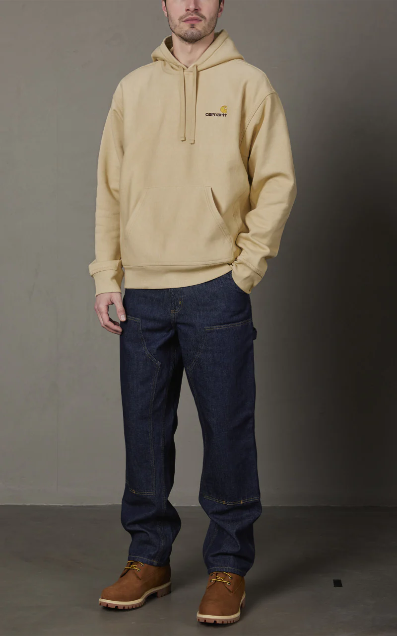 Carhartt WIP Hooded American Script Sweatshirt Rattan - Image 2