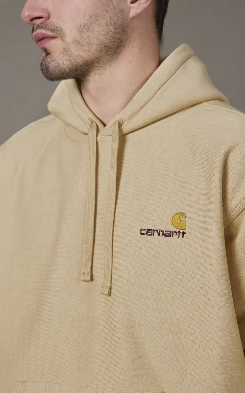 Carhartt WIP Hooded American Script Sweatshirt Rattan - Image 5