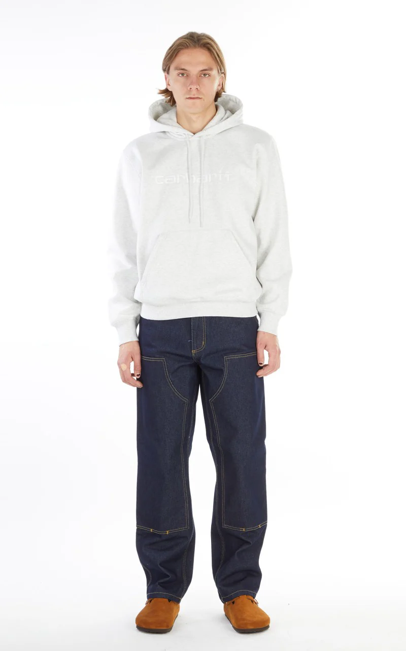 Carhartt WIP Hooded Carhartt Sweat Ash Heather/White - Image 2