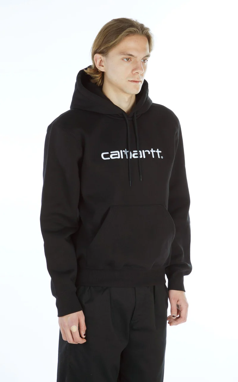 Carhartt WIP Hooded Carhartt Sweat Black/White - Image 3