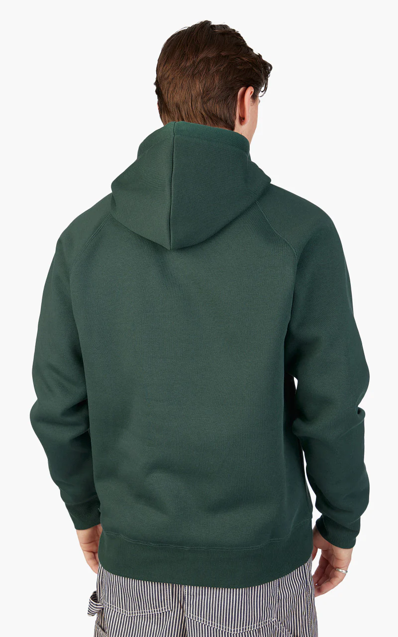 Carhartt WIP Hooded Chase Sweatshirt Discovery Green/Gold - Image 6