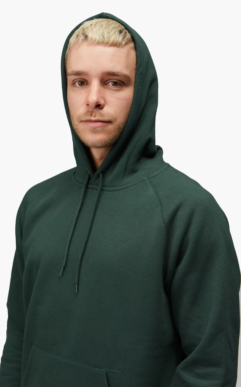 Carhartt WIP Hooded Chase Sweatshirt Juniper/Gold - Image 8
