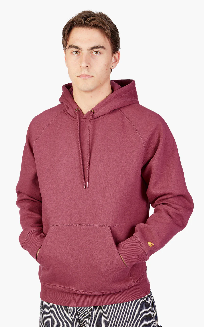 Carhartt WIP Hooded Chase Sweatshirt Punch/Gold - Image 4