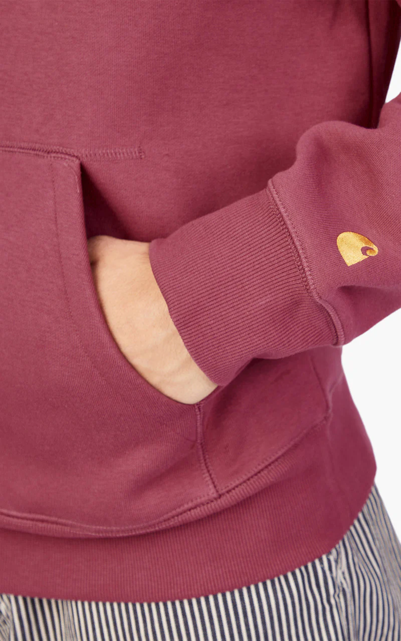 Carhartt WIP Hooded Chase Sweatshirt Punch/Gold - Image 5