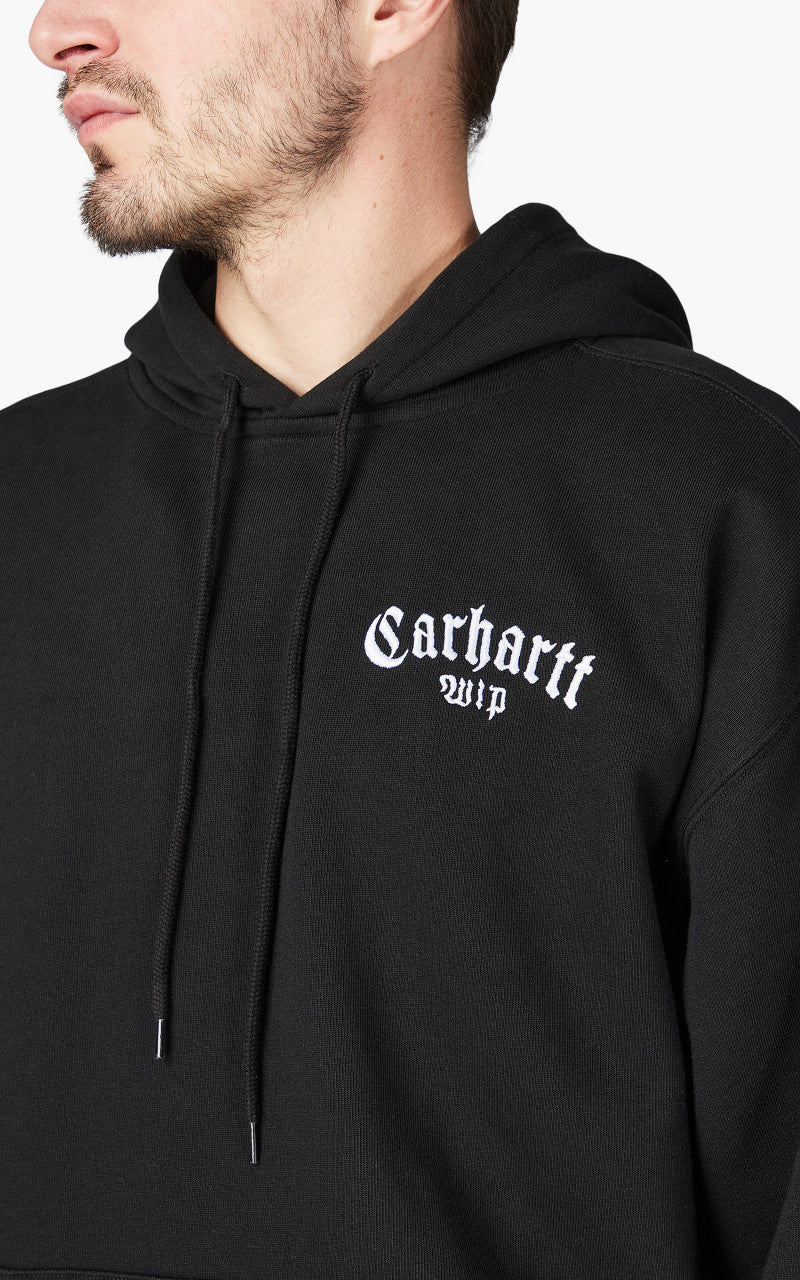 Carhartt WIP Hooded Onyx Script Sweat Black/White - Image 5