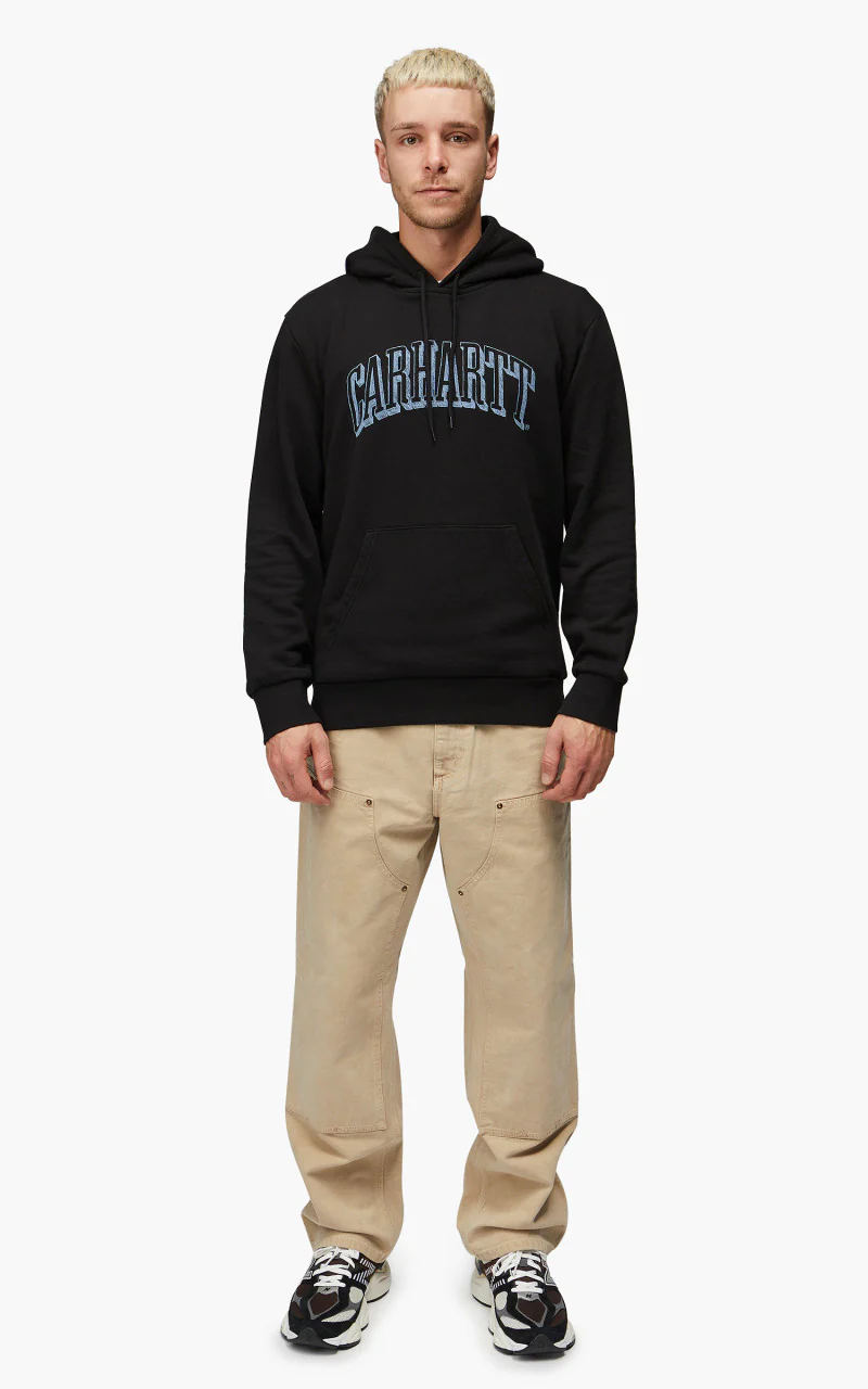 Carhartt WIP Hooded Scrawl Sweatshirt Black/Misty Sky - Image 2