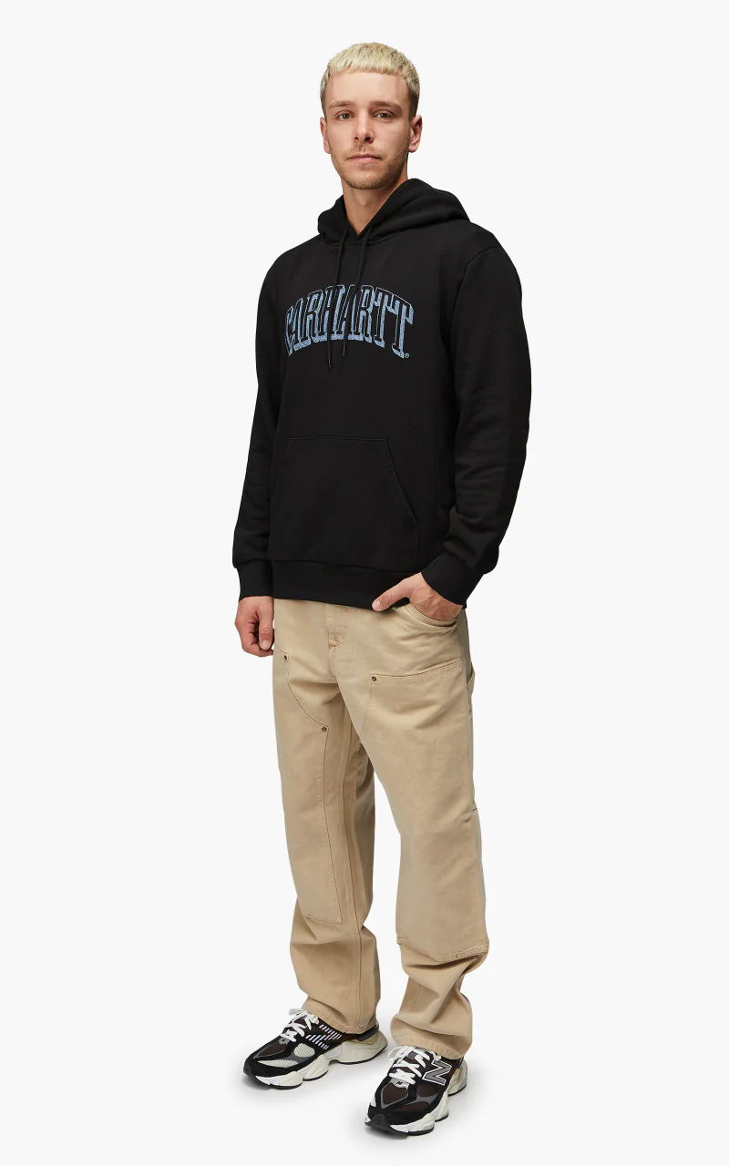 Carhartt WIP Hooded Scrawl Sweatshirt Black/Misty Sky - Image 3