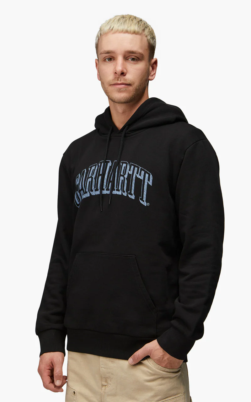 Carhartt WIP Hooded Scrawl Sweatshirt Black/Misty Sky - Image 4