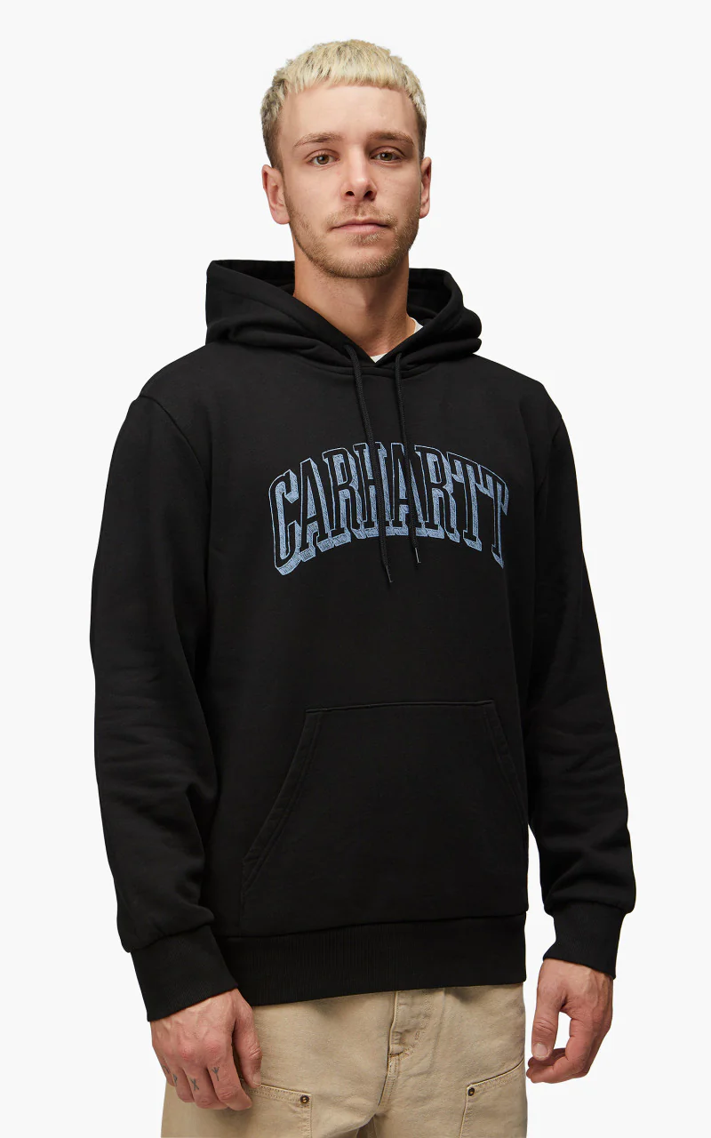 Carhartt WIP Hooded Scrawl Sweatshirt Black/Misty Sky - Image 6