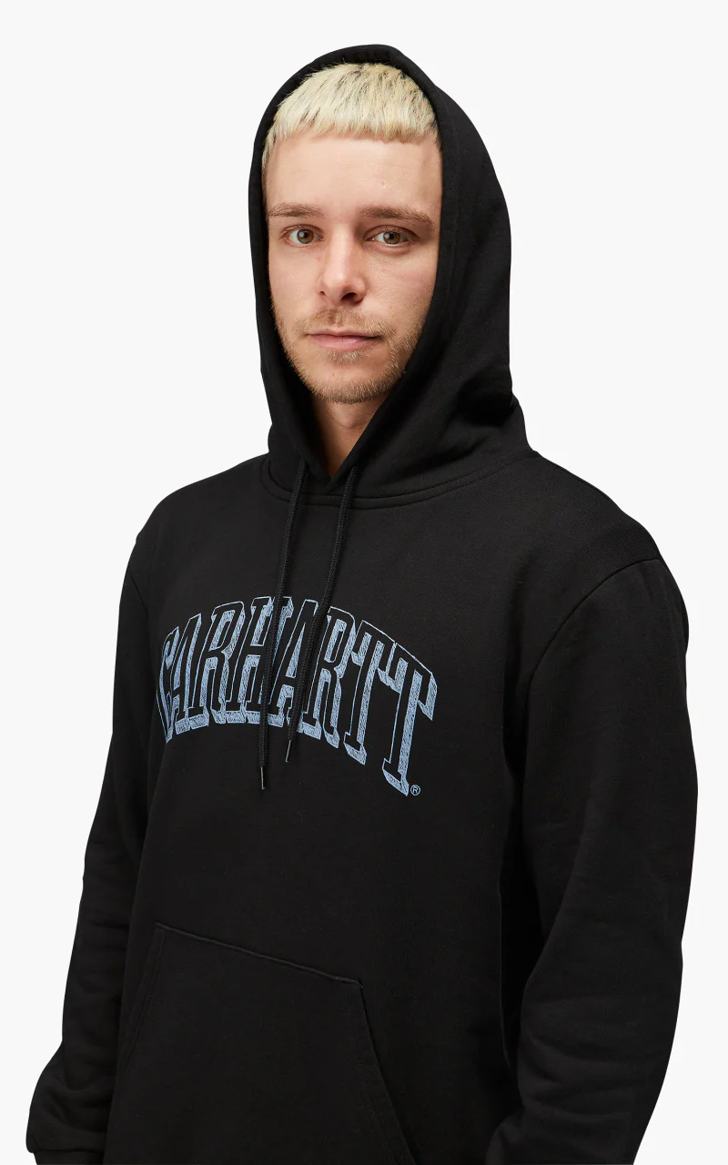 Carhartt WIP Hooded Scrawl Sweatshirt Black/Misty Sky - Image 7
