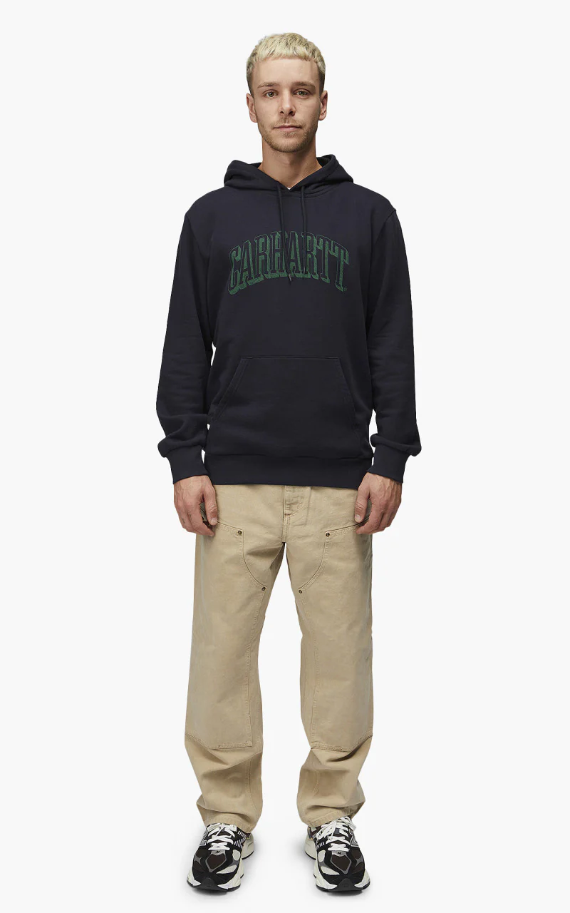 Carhartt WIP Hooded Scrawl Sweatshirt Dark Navy/Bonsai - Image 2