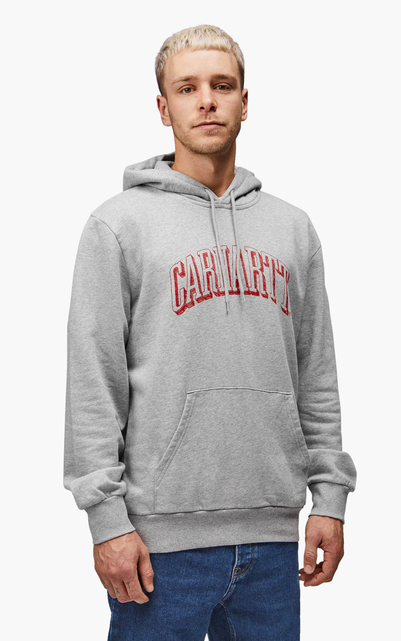 Carhartt WIP Hooded Scrawl Sweatshirt Grey Heather/Rocket - Image 6