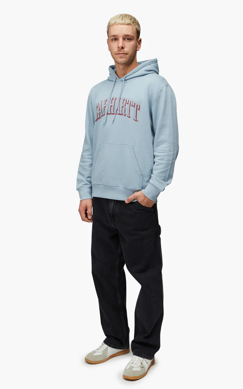 Carhartt WIP Hooded Scrawl Sweatshirt Misty Sky/Corvina - Image 3