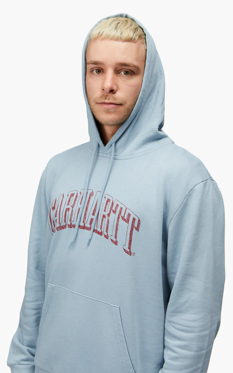 Carhartt WIP Hooded Scrawl Sweatshirt Misty Sky/Corvina - Image 7