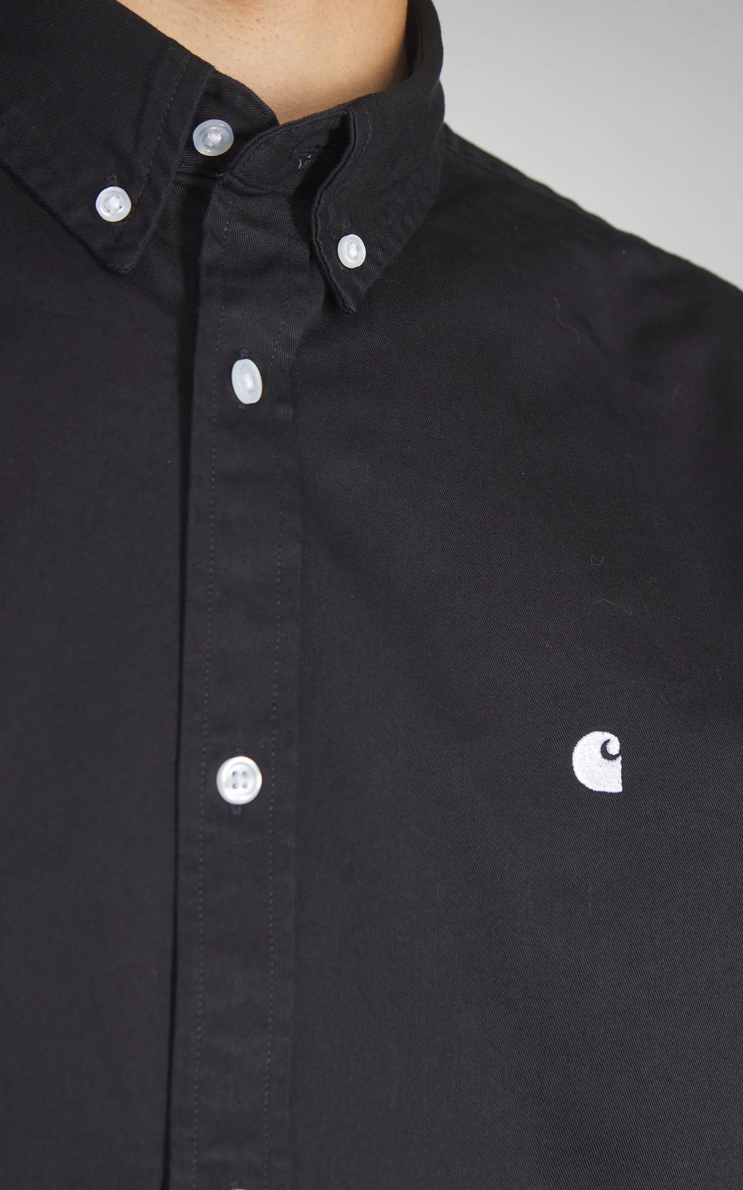 Carhartt WIP L/S Madison Shirt Black/White - Image 4