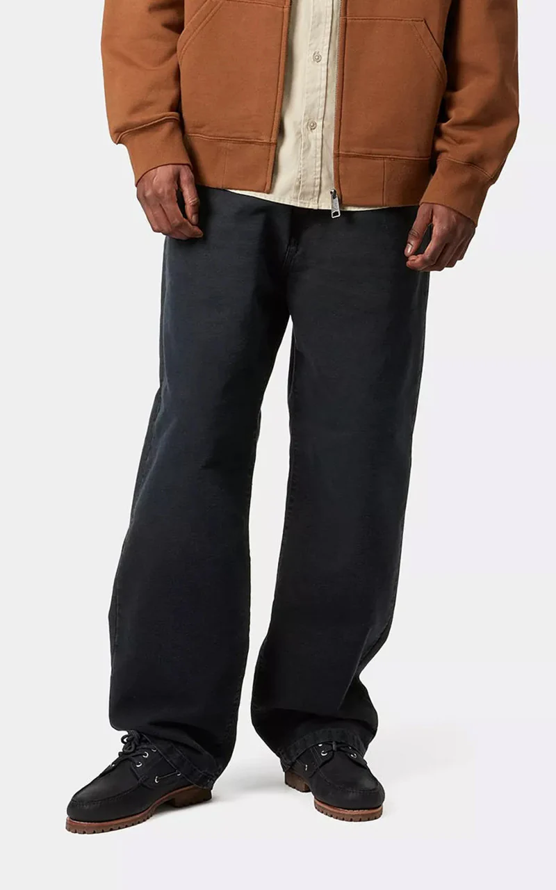 Carhartt WIP Landon Pant Dearborn Canvas Denim Stone Canvas Black - Image 4
