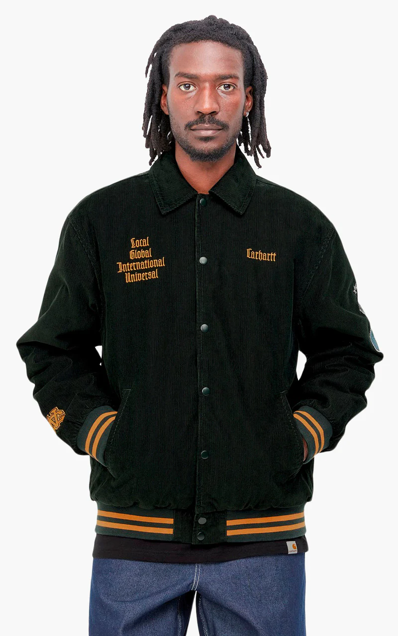 Carhartt WIP Letterman Jacket Dark Cedar/Ochre - Image 2