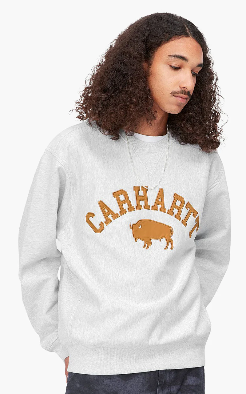 Carhartt WIP Locker Sweat Ash Heather/Brown - Image 4