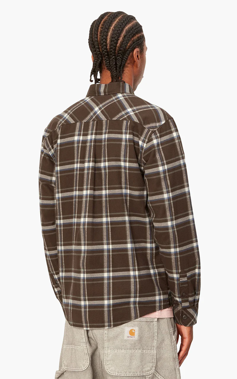 Carhartt WIP L/S Barten Shirt Barten Check Buckeye/Buckeye - Image 5