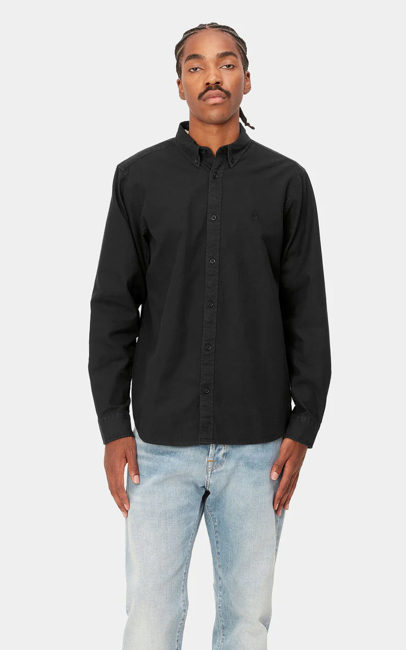 Carhartt WIP L/S Bolton Shirt Black - Image 4