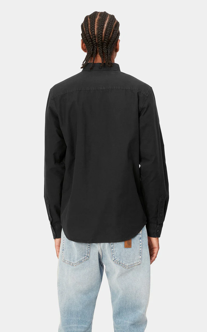 Carhartt WIP L/S Bolton Shirt Black - Image 5