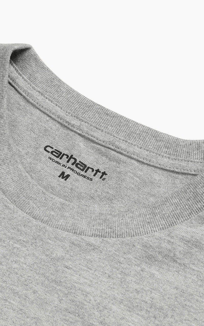 Carhartt WIP L/S Chase T-Shirt Grey Heather/Gold - Image 3