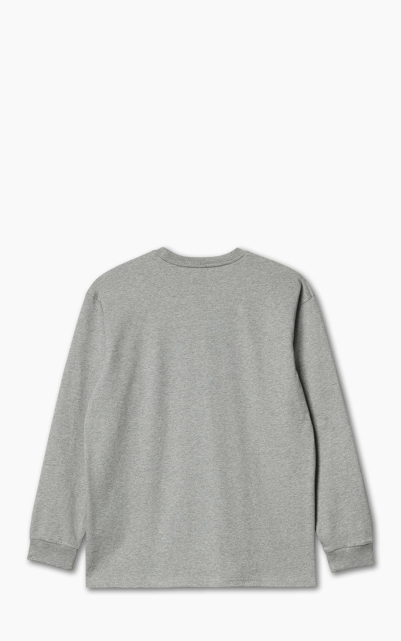 Carhartt WIP L/S Chase T-Shirt Grey Heather/Gold - Image 5