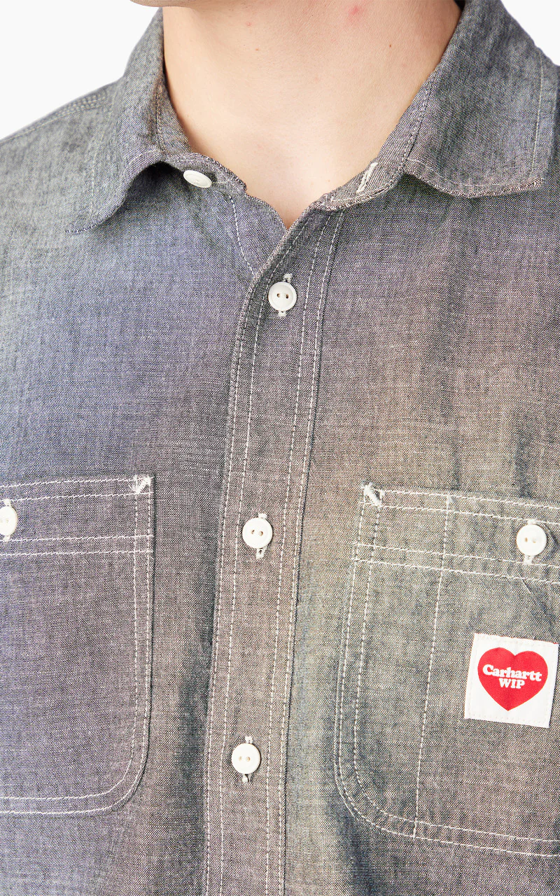 Carhartt WIP L/S Clink Heart Shirt Black Rinsed - Image 5