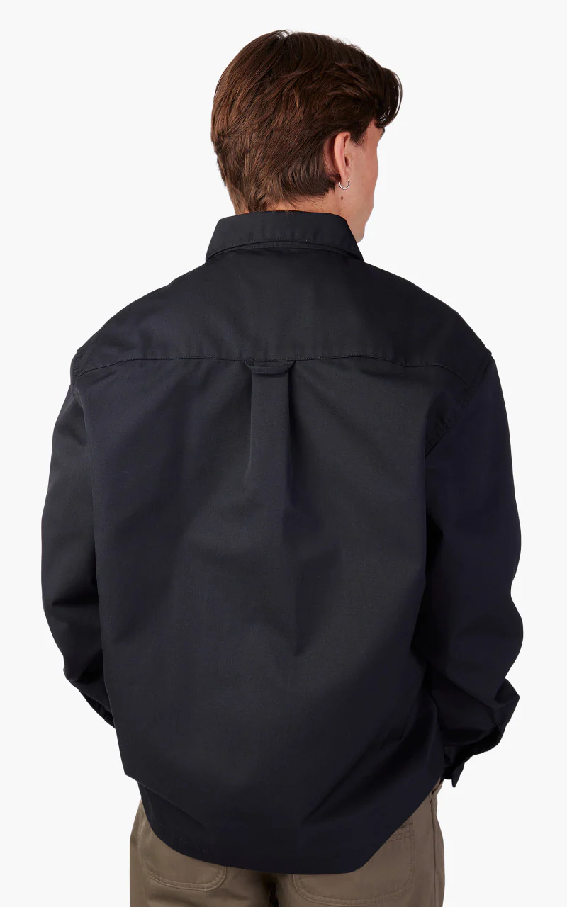Carhartt WIP L/S Craft Zip Shirt Black Rinsed - Image 6