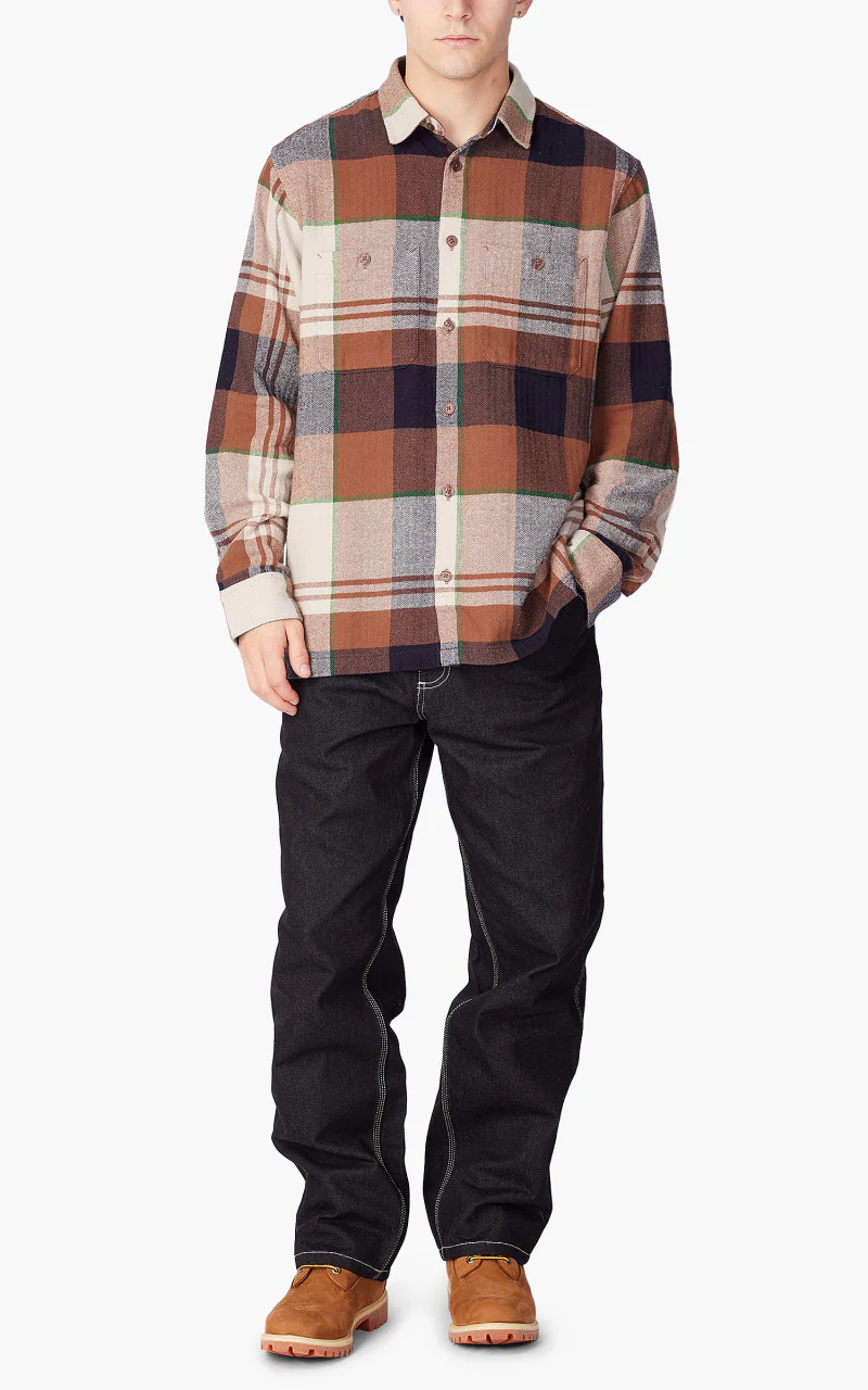 Carhartt WIP L/S Dellinger Shirt Check Beaver - Image 2