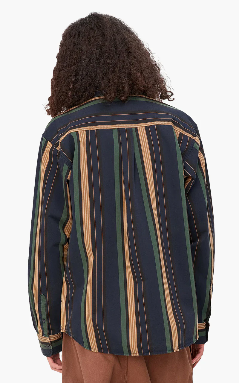 Carhartt WIP L/S Dorado Stripe Shirt Dark Navy/Moon - Image 4